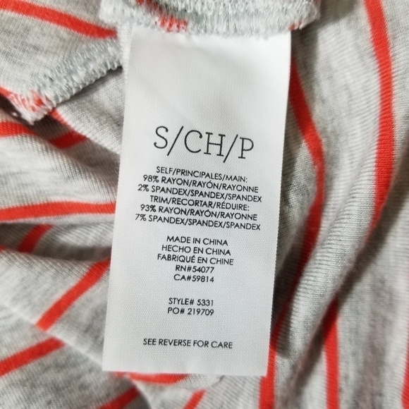 CAbi light heather gray orange striped knit sleeveless top women's size S - Picture 8 of 9